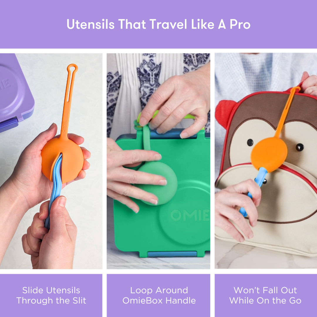 Omiebox - OmiePod Purple Silicone Fork and Spoon Set