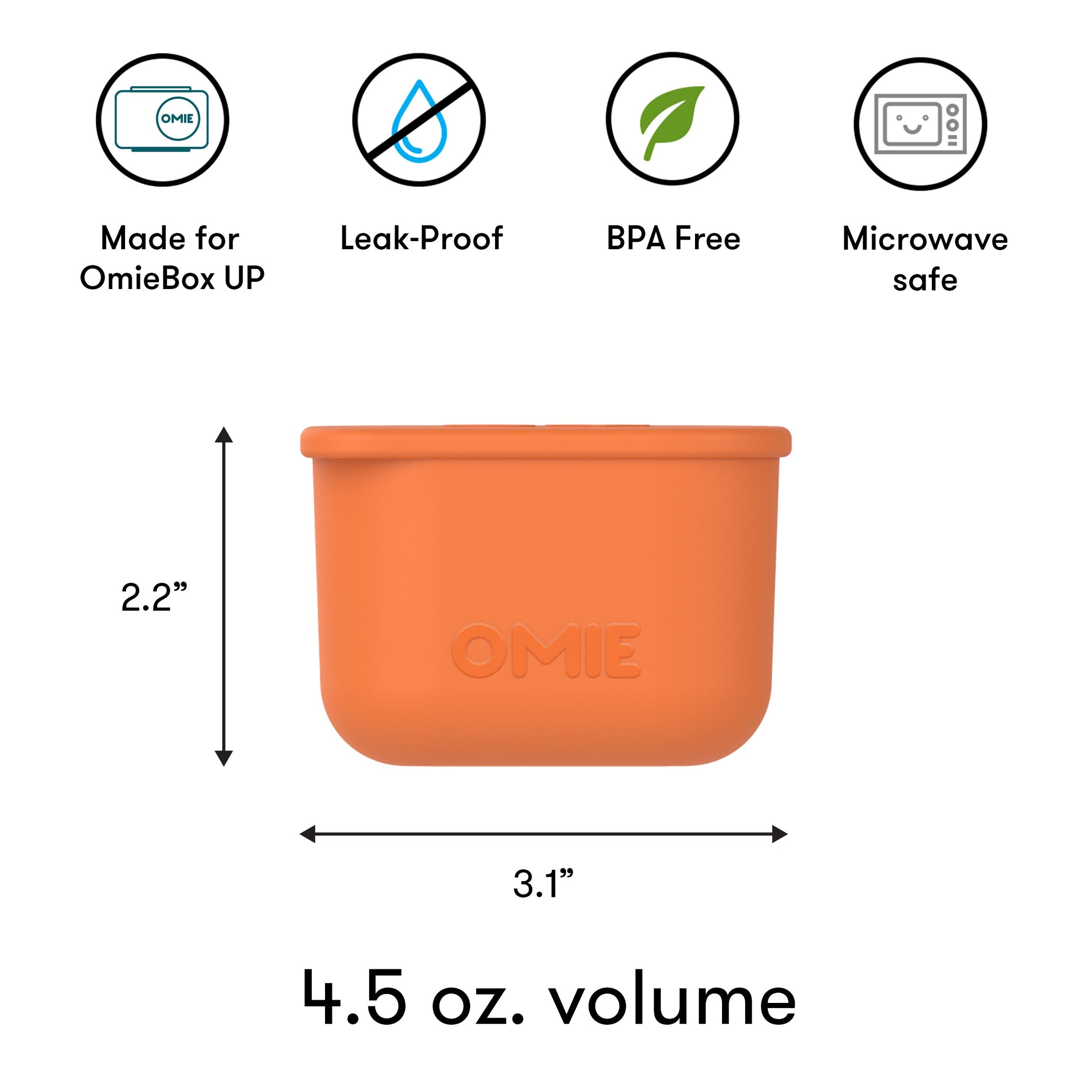 Omiebox - UP Bento Box Inner Compartment Containers 2pcs Blue/Orange