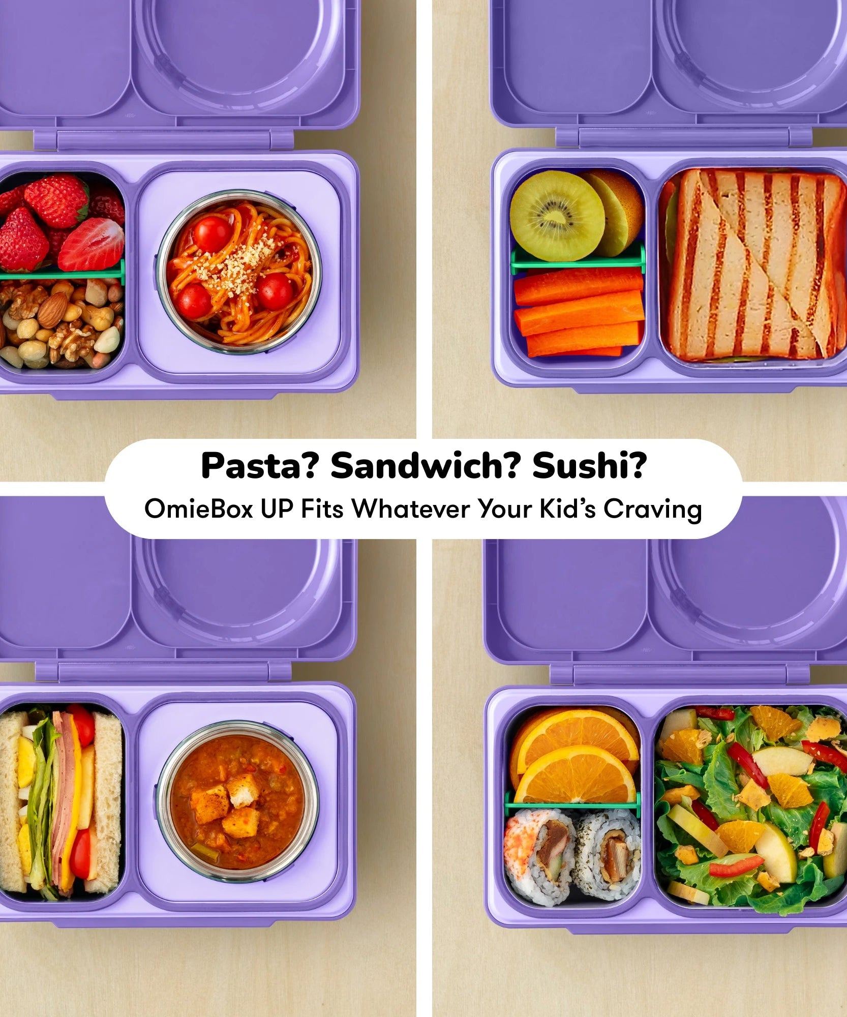 Omiebox - UP Heat Insulated 2nd Generation Galaxy Purple Bento Lunch Box