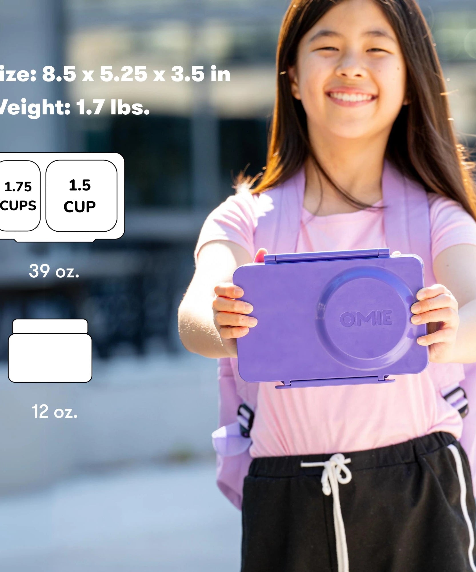 Omiebox - UP Heat Insulated 2nd Generation Galaxy Purple Bento Lunch Box