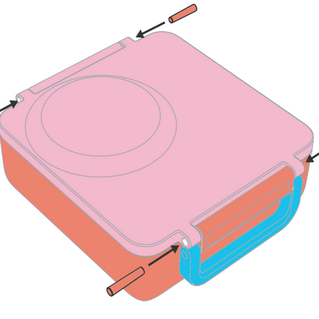 Omiebox - Spare Part: Sea Blue Clip and Hinge Pin 1 Piece