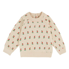 Emile et Ida - Organic Cotton Floral Print Sweatshirt | Ecru