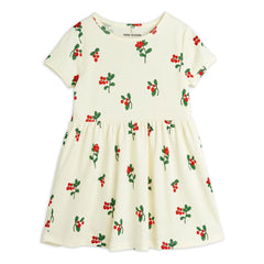 Mini Rodini - Organic Cotton Flower Dress | Ecru