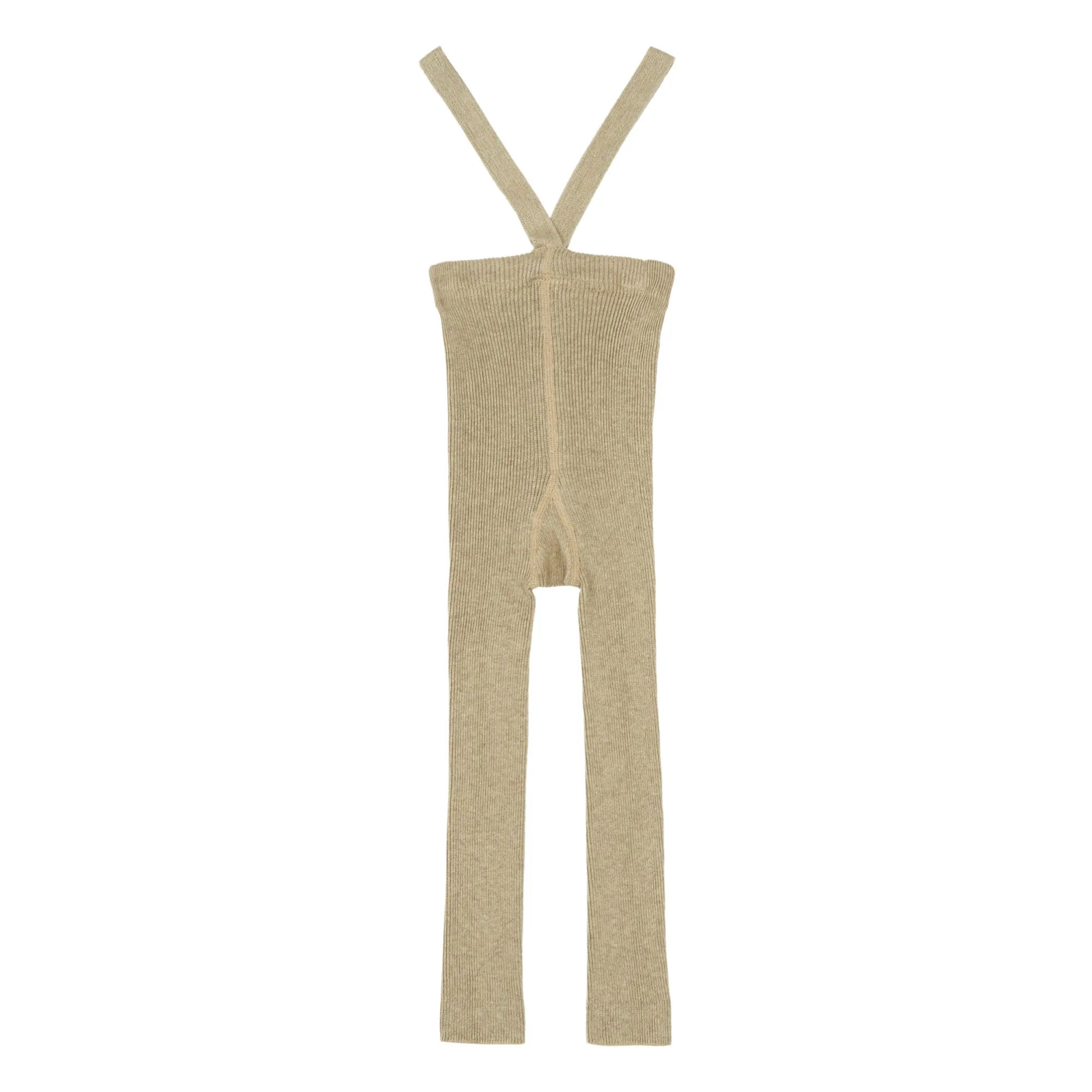 Silly Silas - Organic Cotton Striped Suspender Tights | Sand