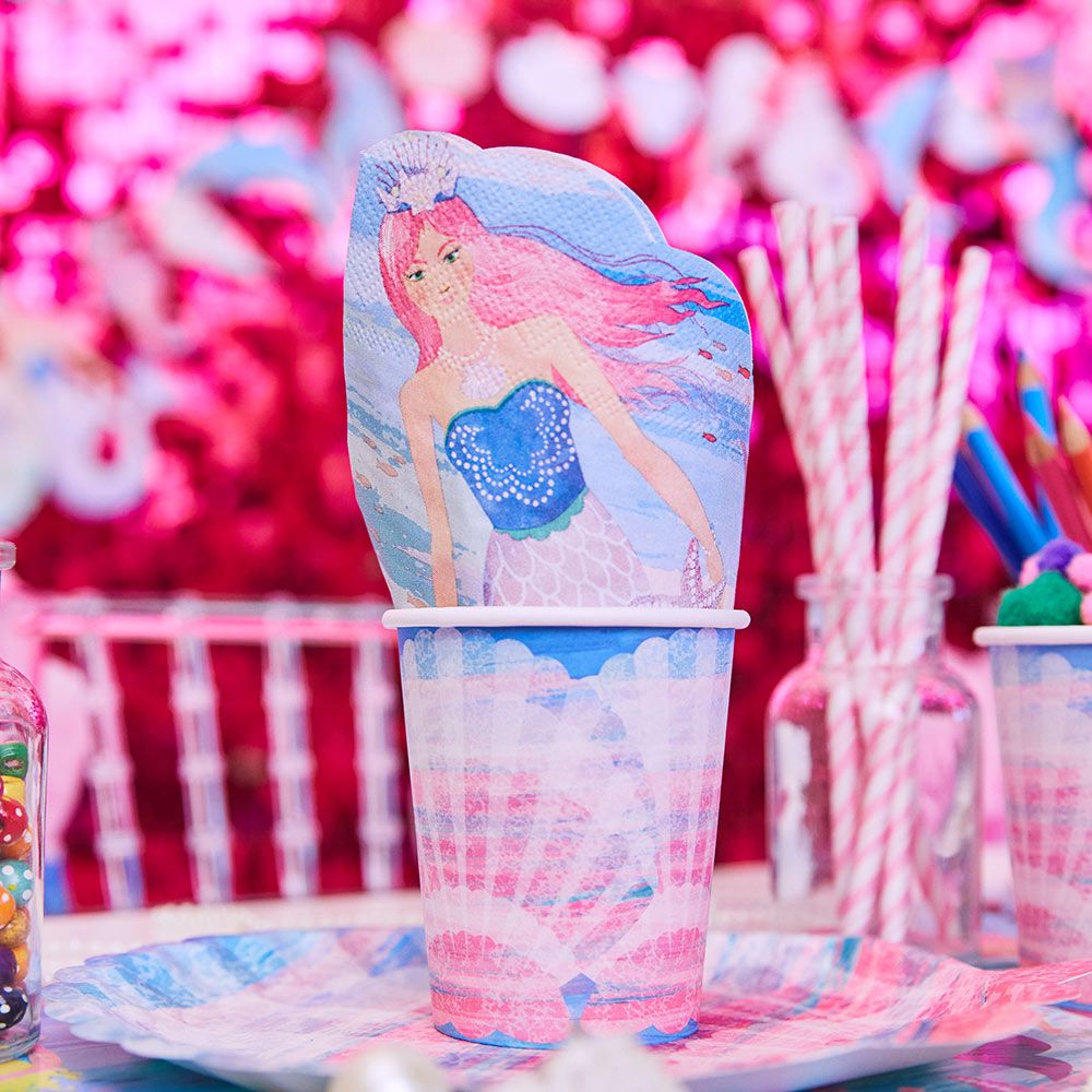 Party Pieces - Mermaid 8-Piece Party Paper Cups 