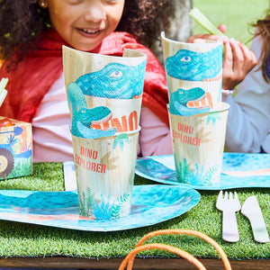 Party Pieces - Discoverer Dino 8-Pack Party Cardboard Cups