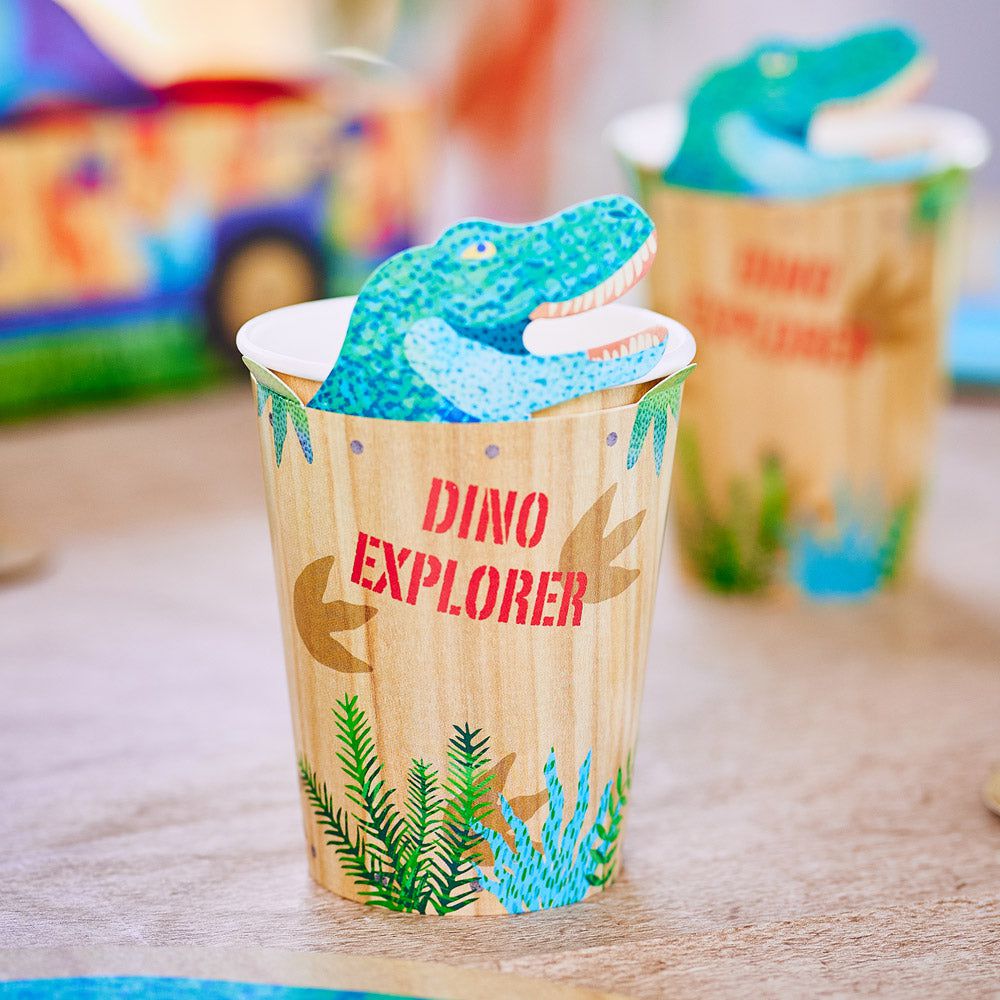 Party Pieces - Discoverer Dino 8-Pack Party Cardboard Cups