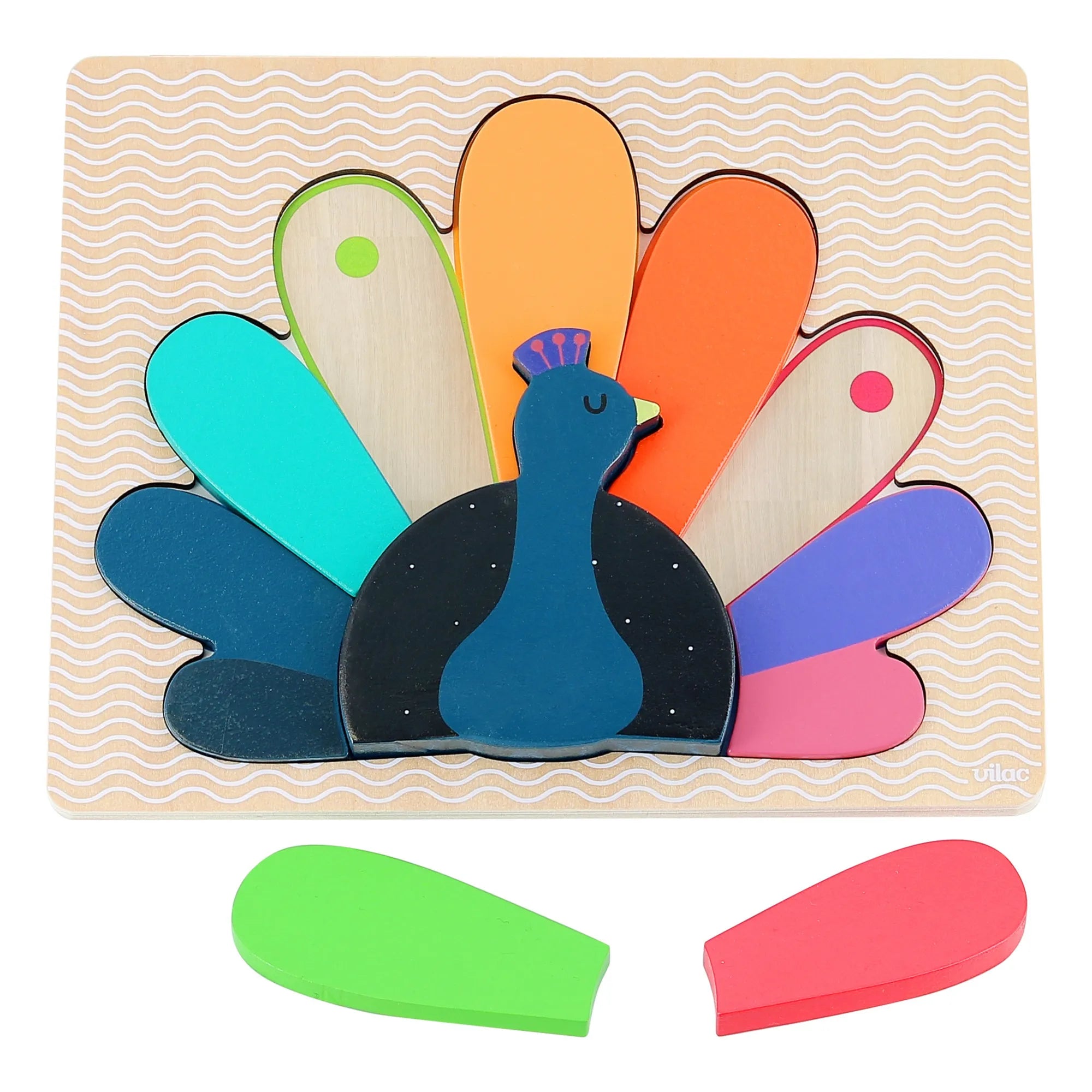 Vilac - Peacock Shape Matching Puzzle - Andy Westface