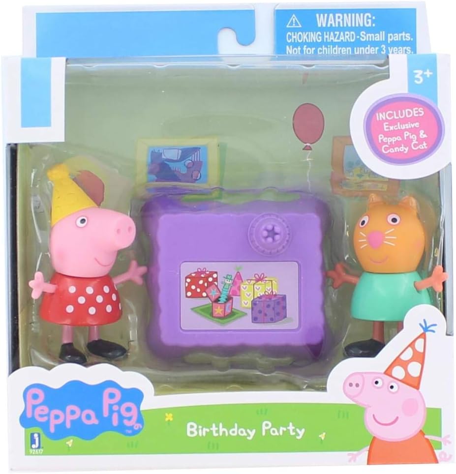 Peppa Pig - Peppa & Candy Cat Birthday Party Figure Toy Set