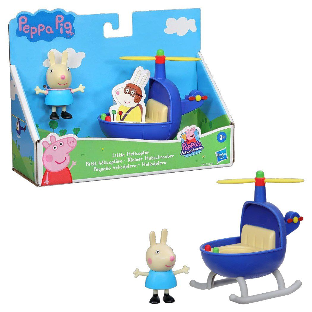 Peppa Pig - Single Figure and Vehicle Mini Helicopter Toy Set