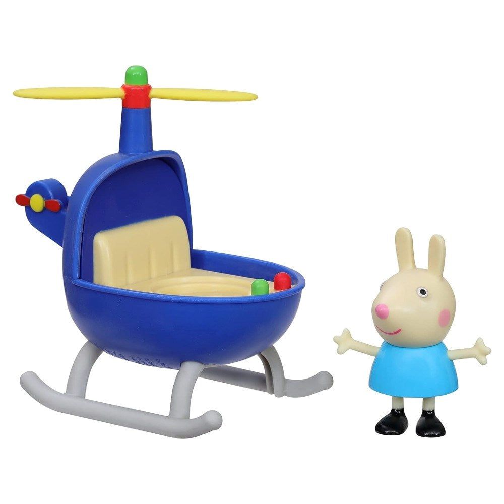 Peppa Pig - Single Figure and Vehicle Mini Helicopter Toy Set