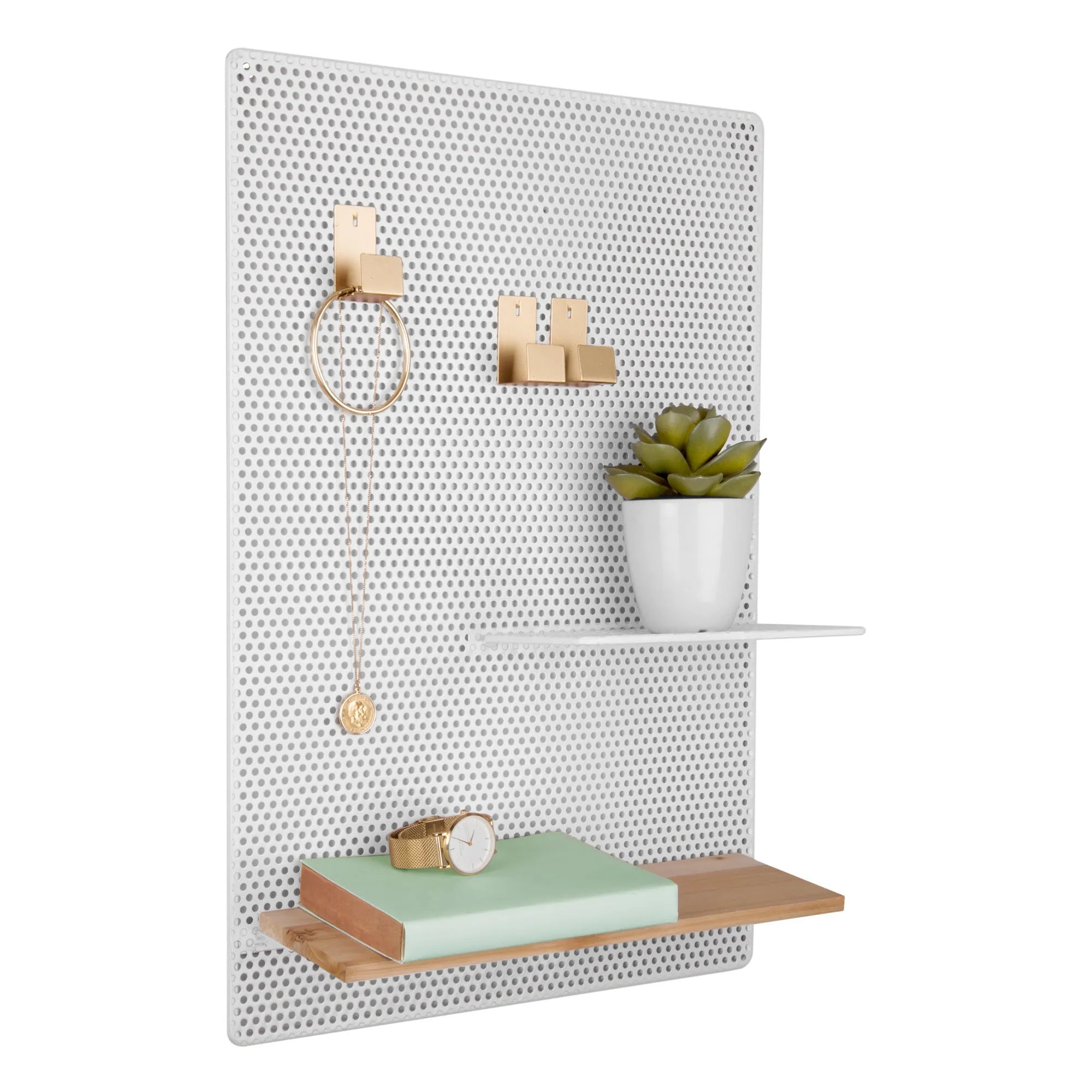Present Time - Perforated Metal Memo Board | White