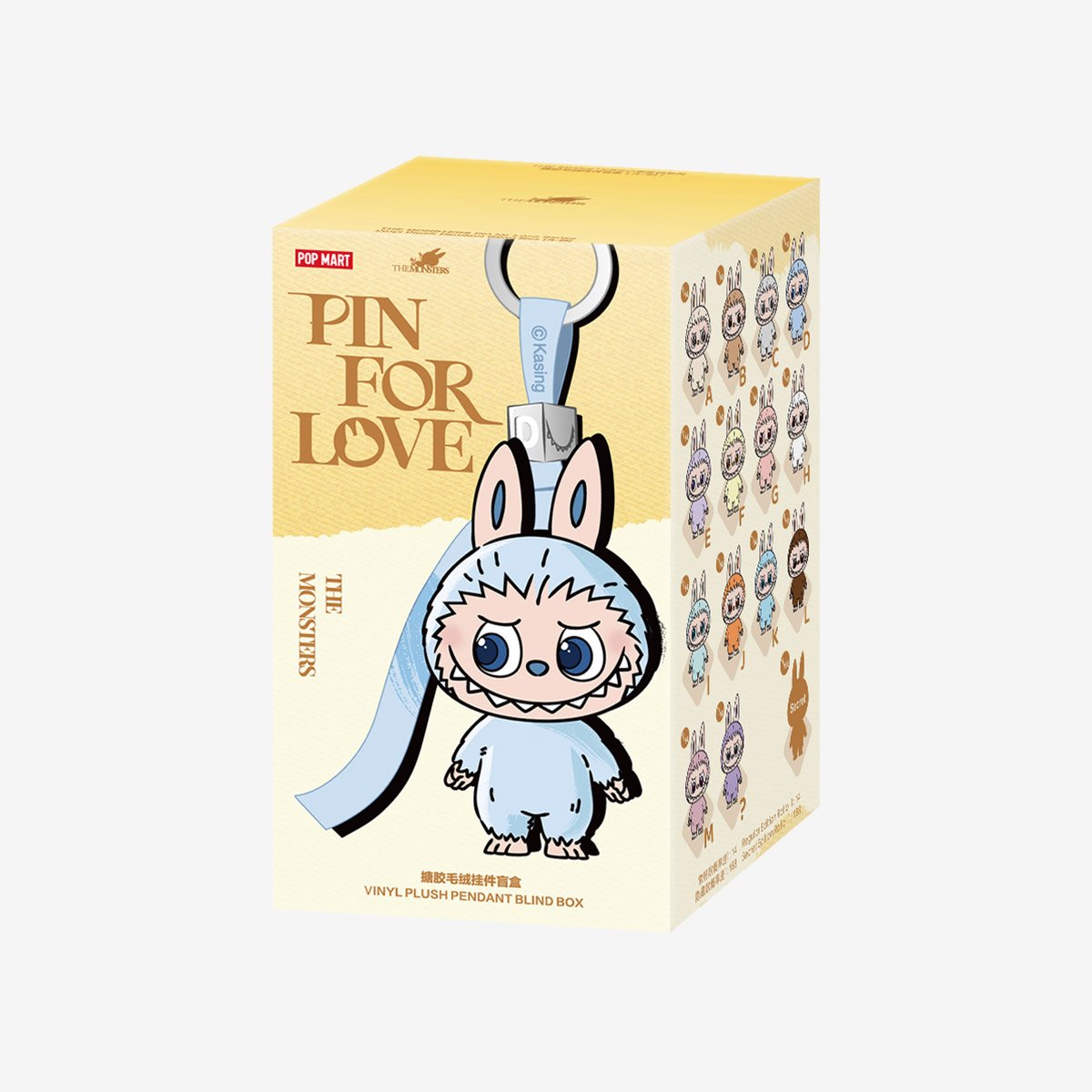 Pop Mart - Original The Monsters Pin For Love Plush Keychain A-M