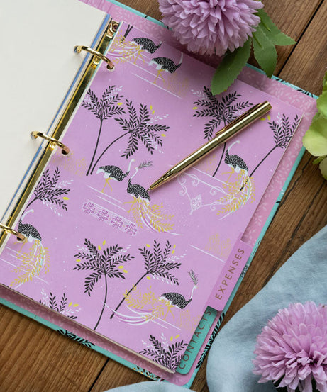 Portico Designs - Sara Miller: Ostrich and Palm Trees Organizer Planner