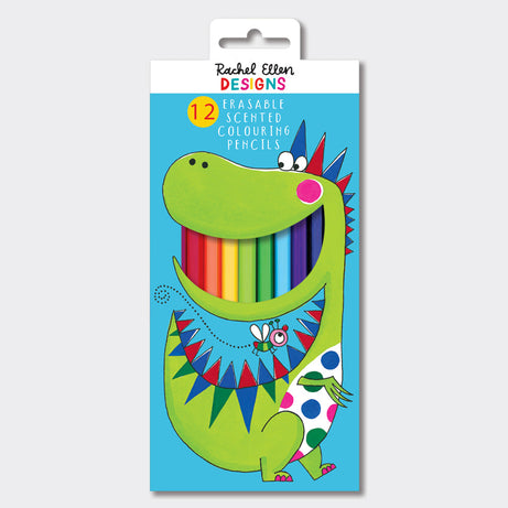 Rachel Ellen - Dinosaur Scented and Eraser Colored Pencil Set