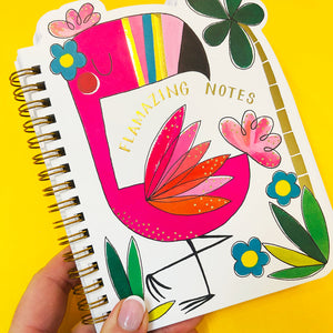 Rachel Ellen - Flamingo Shaped Wire-bound Notebook