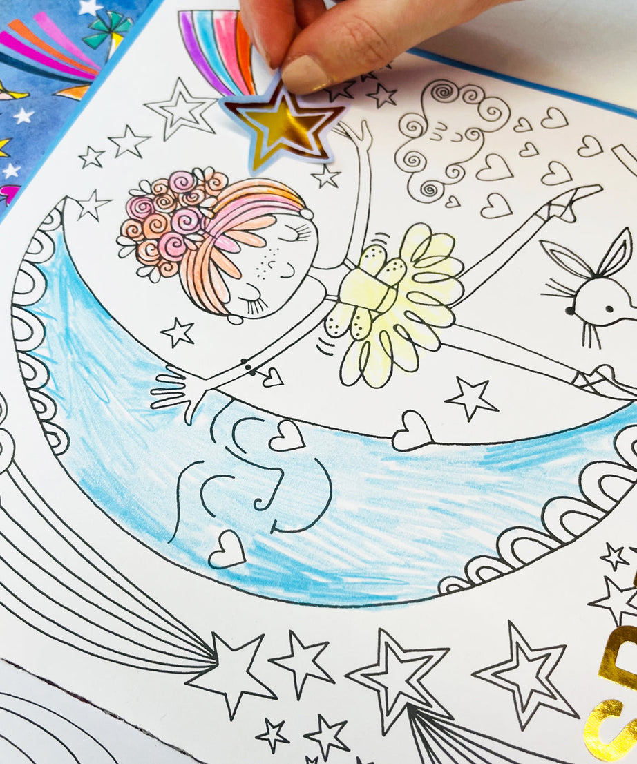 Rachel Ellen - Moondance Sticker Scene Coloring and Activity Book