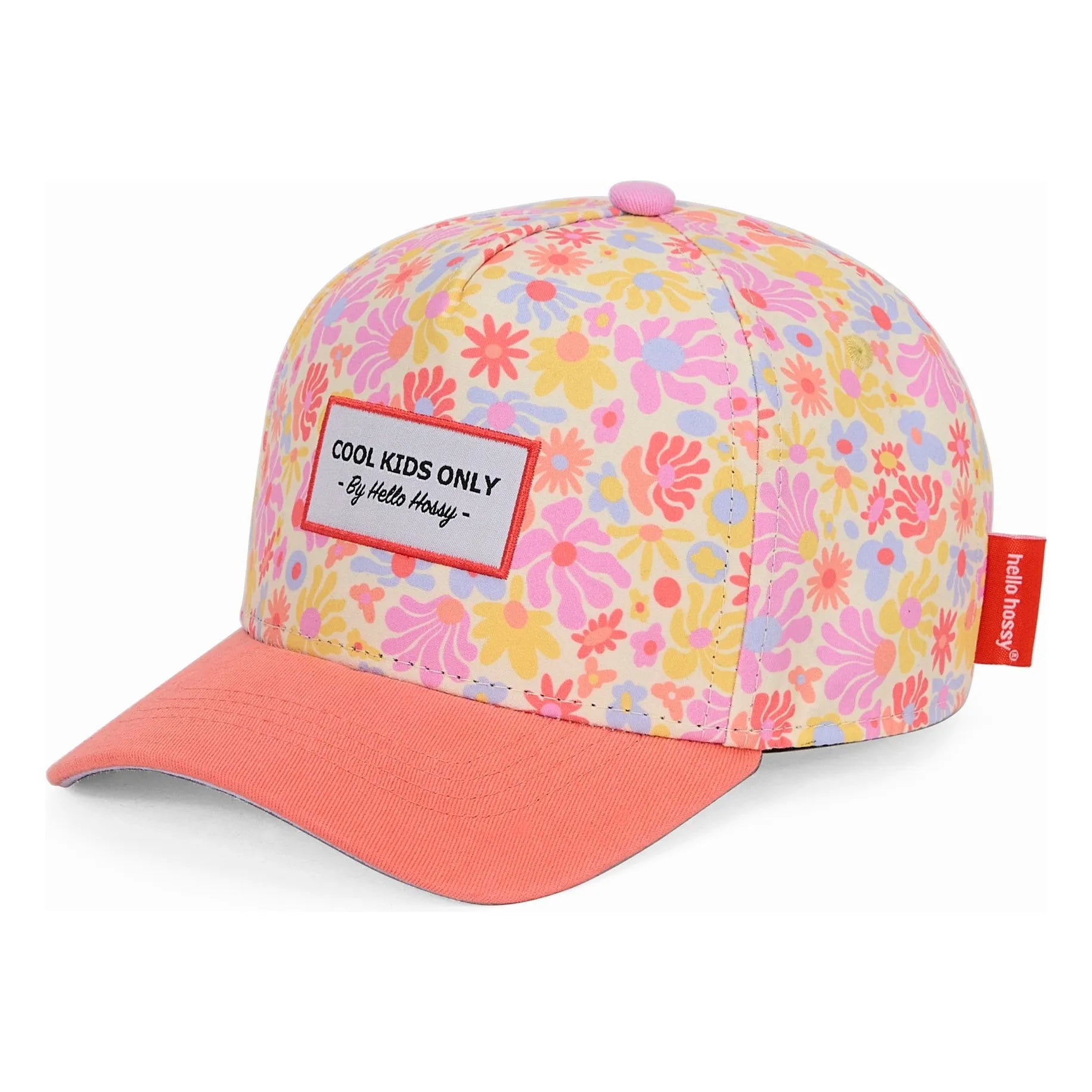 Hello Hossy - Retro Flowers Curved Visor Hat | Pink
