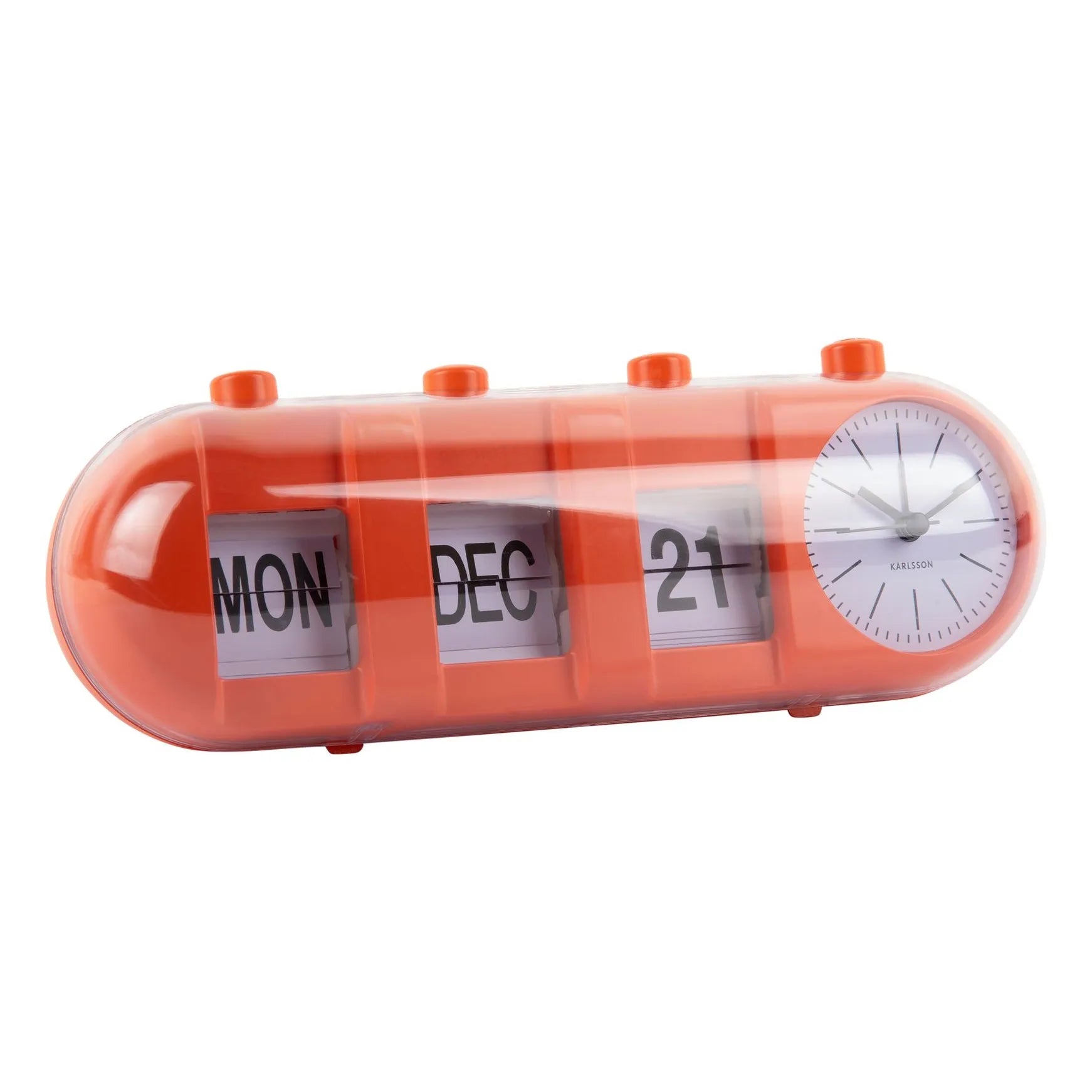 Present Time - Retro Tube Alarm Clock | Orange