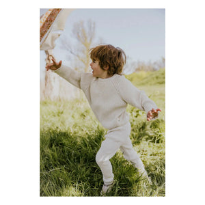 Yuki - Ribbed Organic Cotton Leggings | Heather White