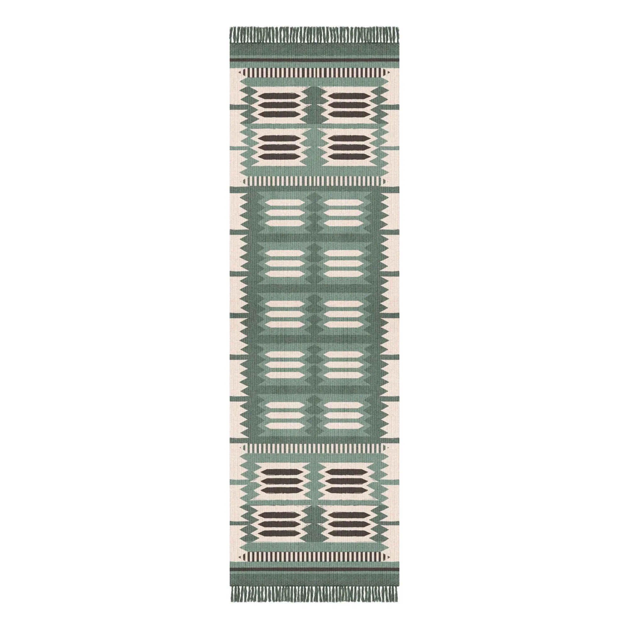 Layered - Röllakan Hilma Wool Runner Rug | Green