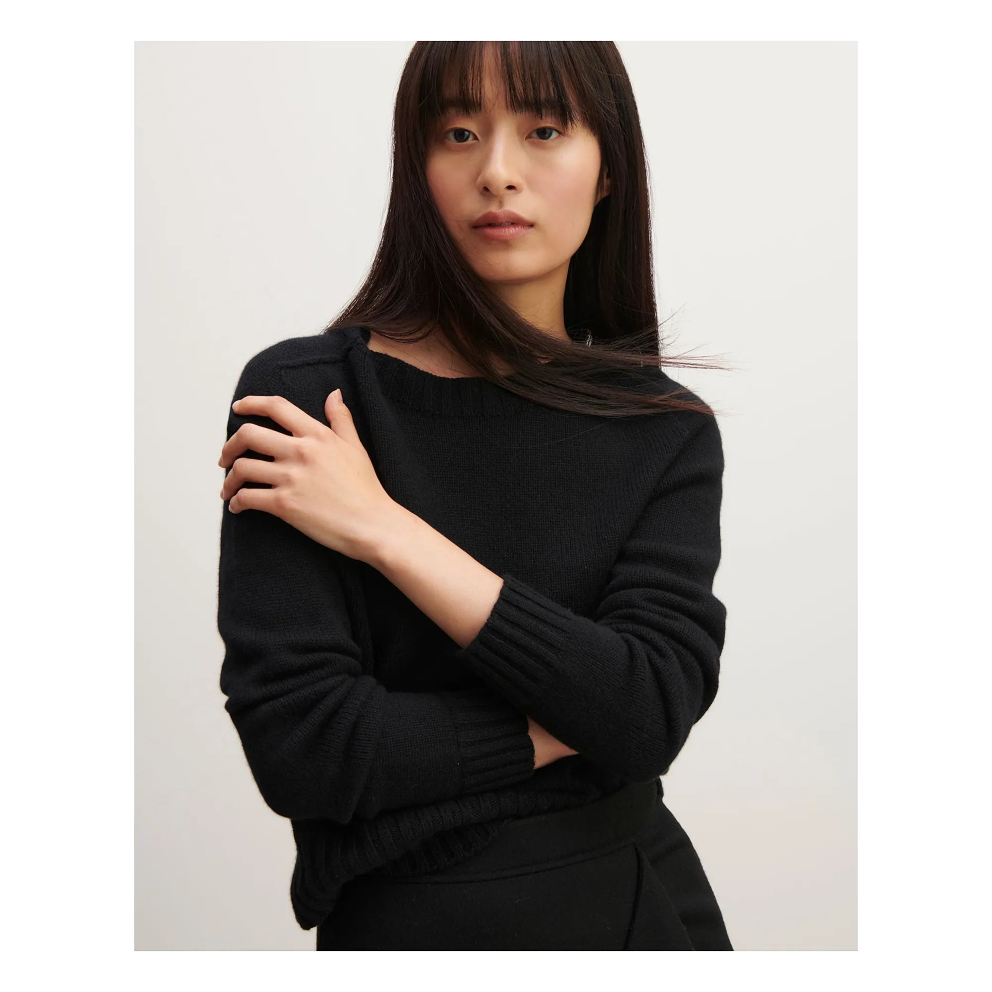 Bompard - Round Neck Sweater, Hammer Sleeve, Cashmere | Black