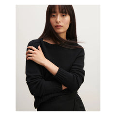 Bompard - Round Neck Sweater, Hammer Sleeve, Cashmere | Black