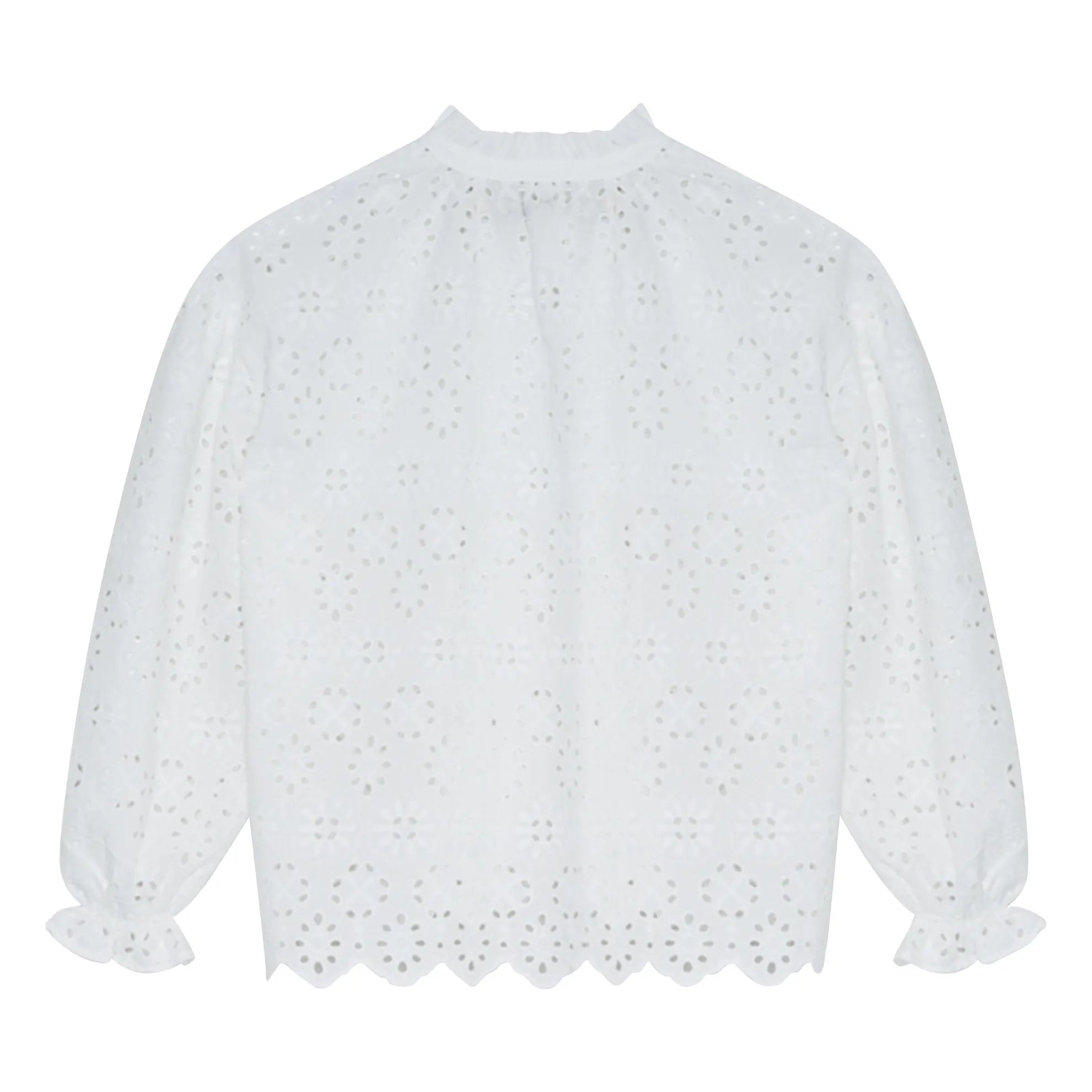 the new society - Sakura English Embroidered Blouse | White
