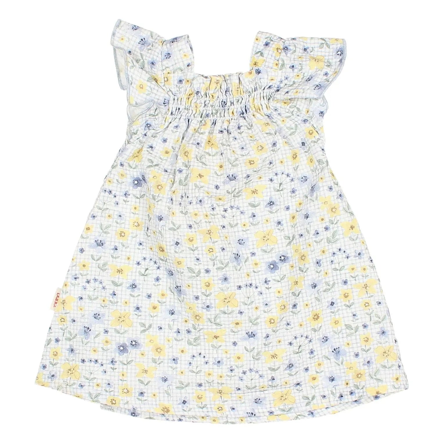 Búho - Seersucker Floral Dress | Light Blue