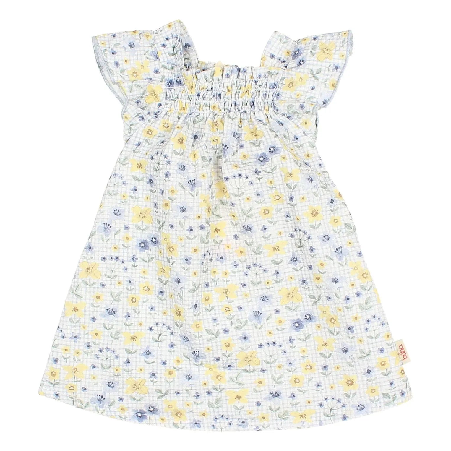 Búho - Seersucker Floral Dress | Light Blue