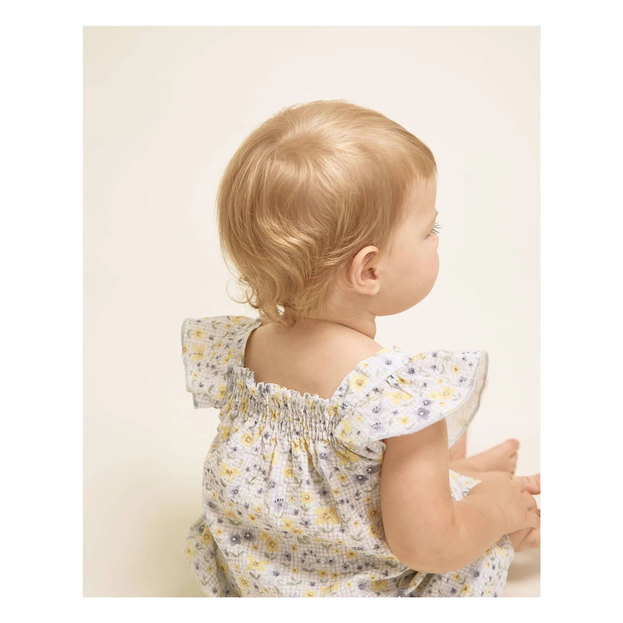 Búho - Seersucker Floral Dress | Light Blue