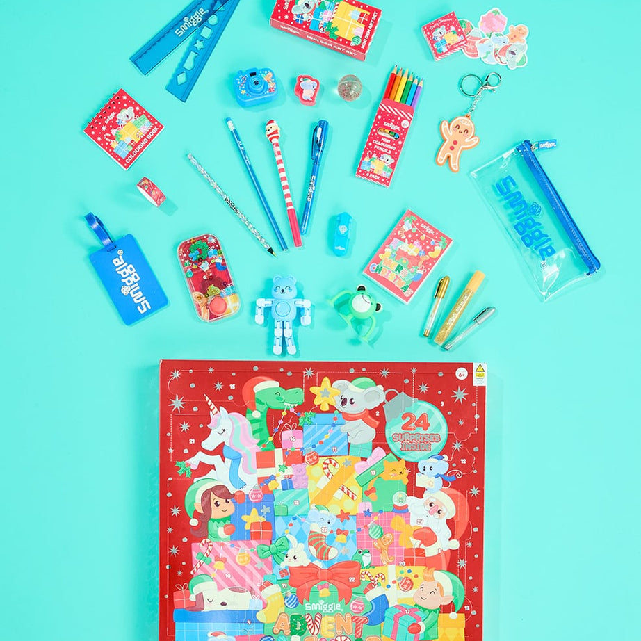 Smiggle - 2026 Christmas Calendar Stationery and Toy Set