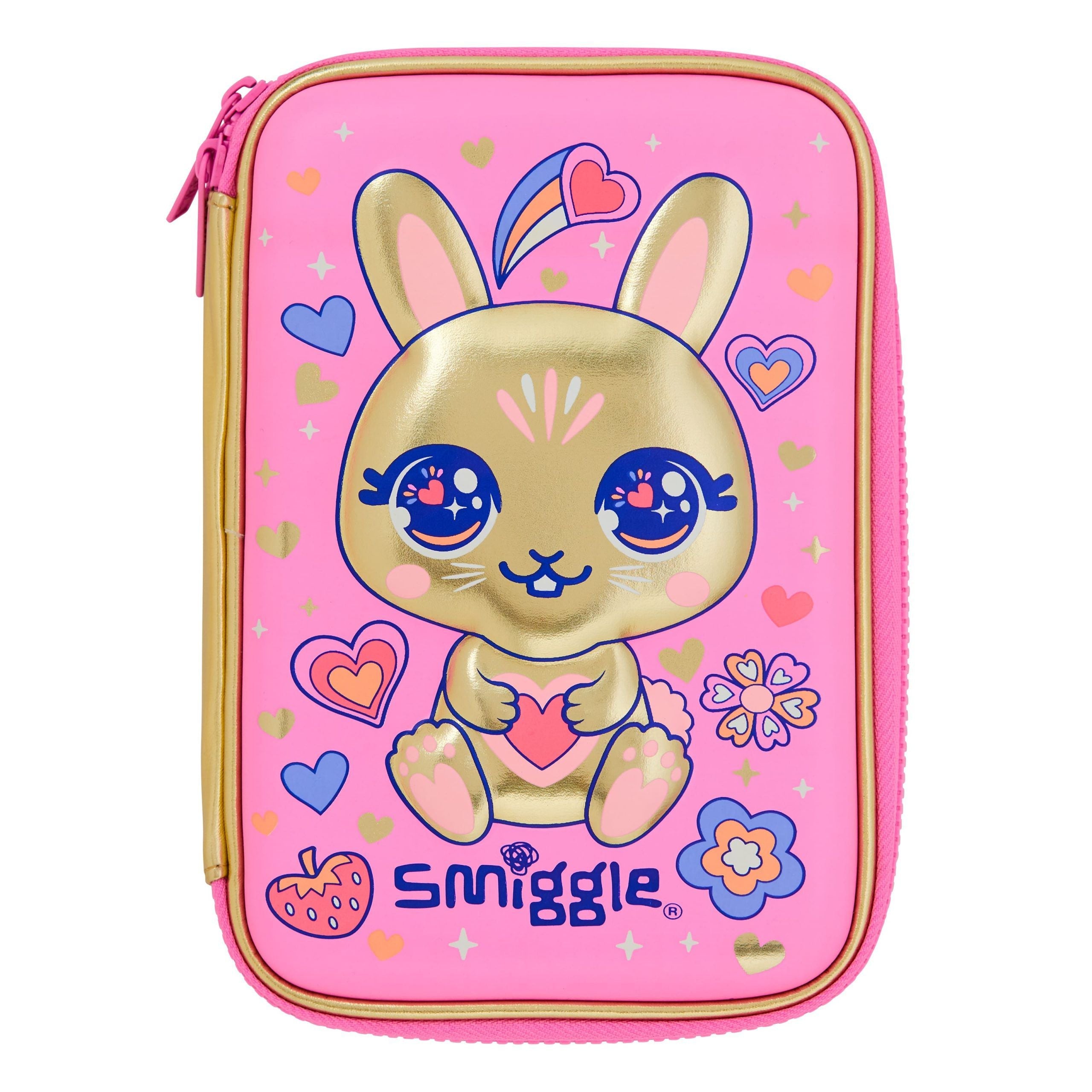 Smiggle - 3D Embossed Gold Budz Character Pencil Case