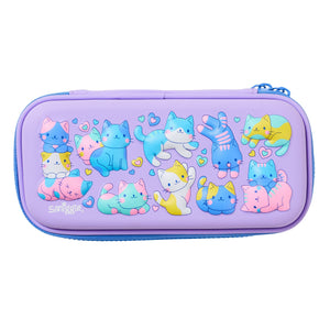 Smiggle - 3D Embossed Hardtop Lilac Small Pencil Case
