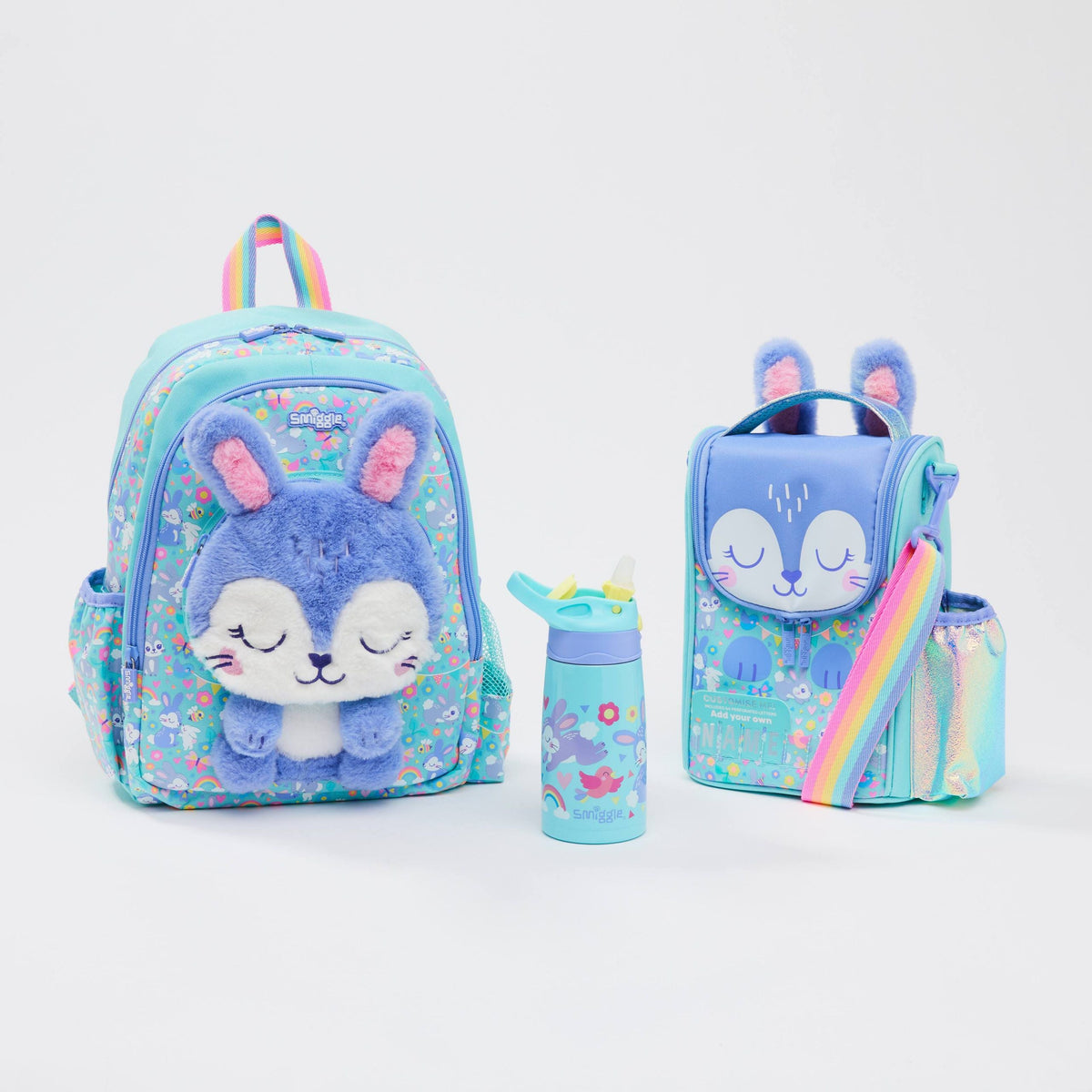 Smiggle - Animalia Junior Bag Water Bottle and Lunch Box Set