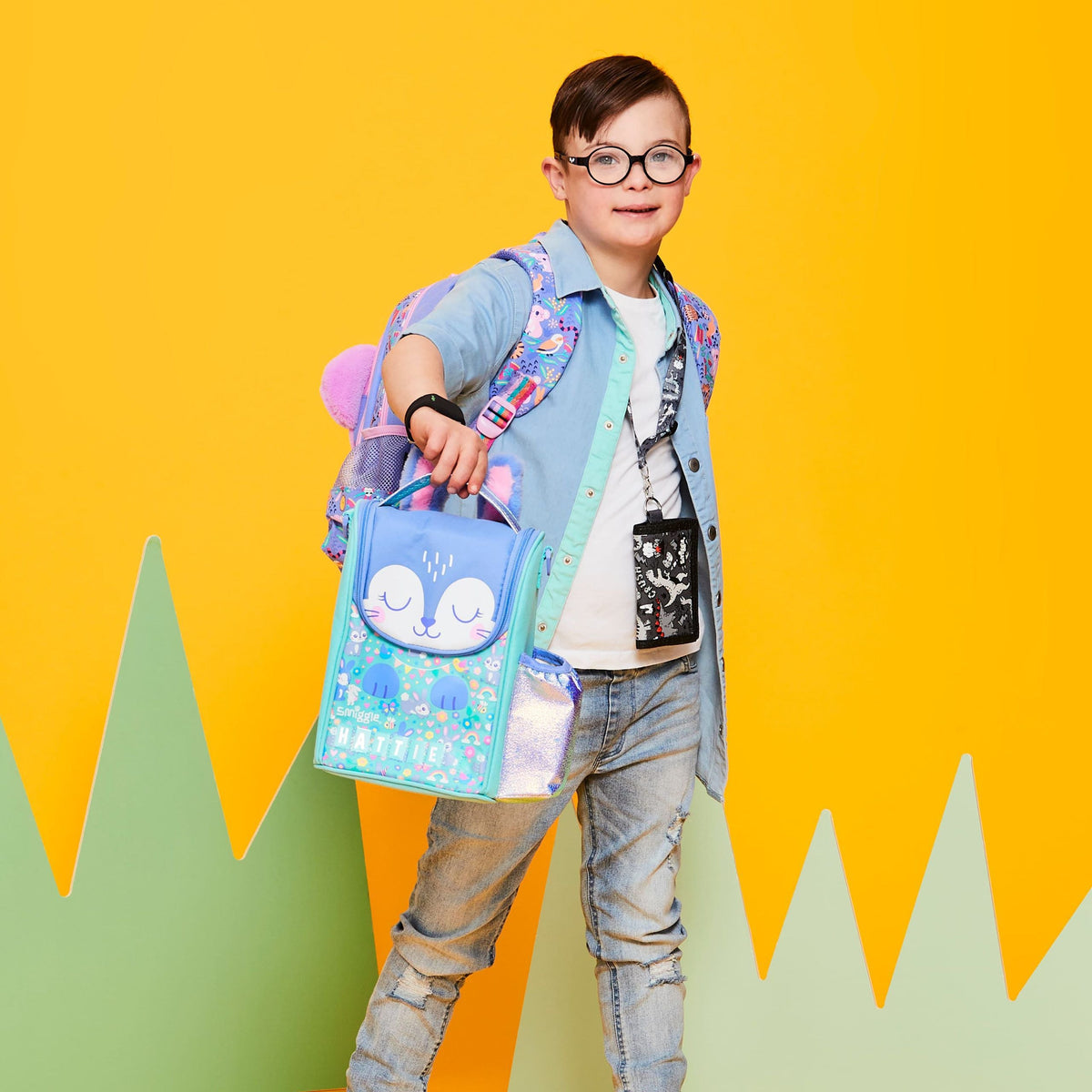 Smiggle - Animalia Junior Bag Water Bottle and Lunch Box Set