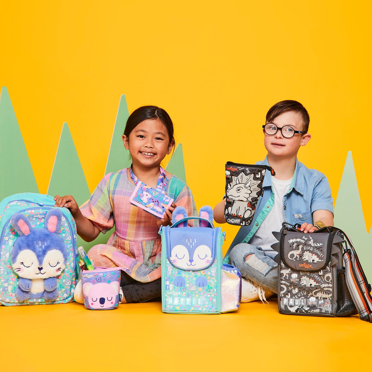 Smiggle - Animalia Junior Bag Water Bottle and Lunch Box Set