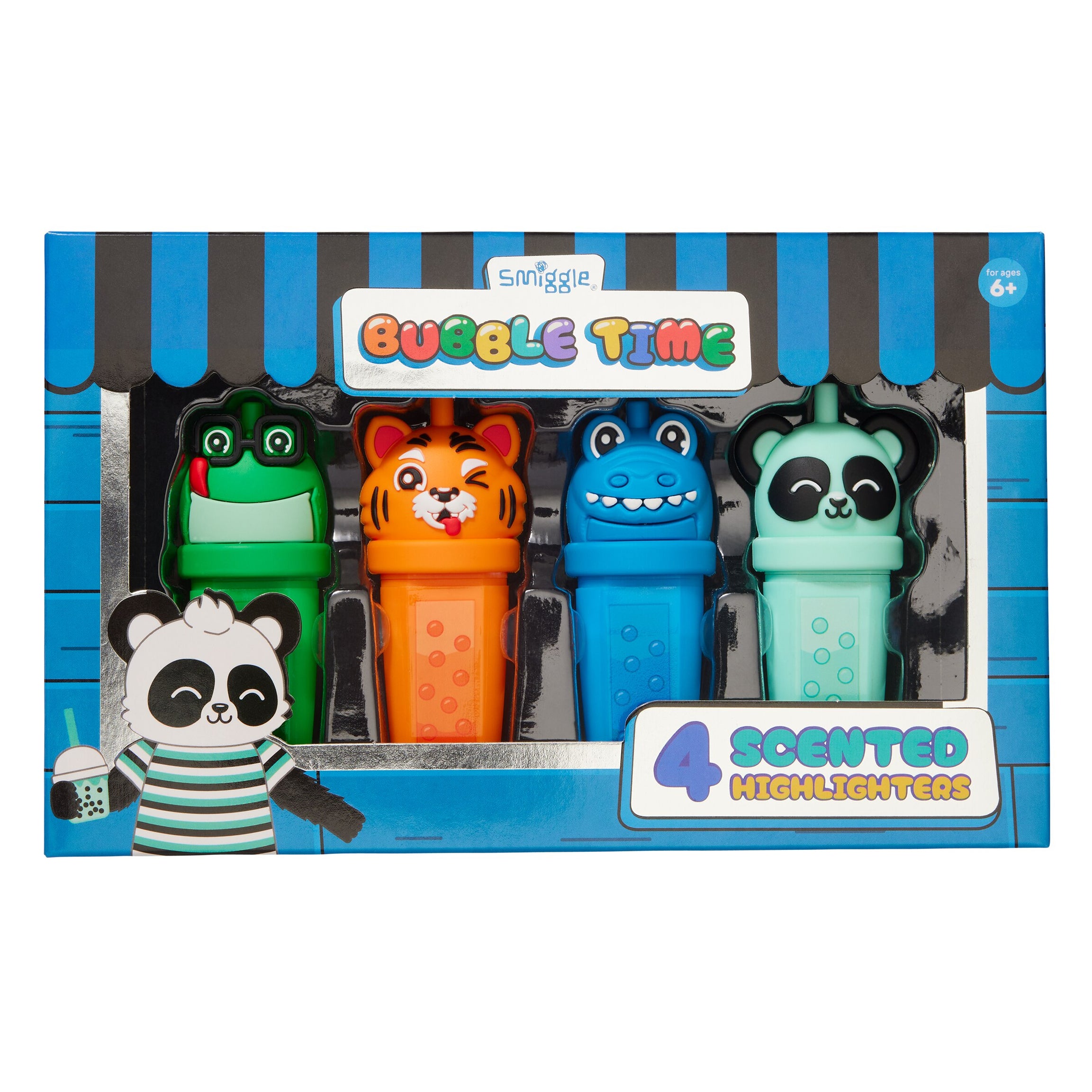 Smiggle - Bubble Time Fluorescent Highlighter 4-piece Pen Set