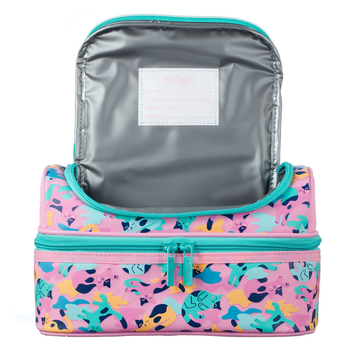 Smiggle - Double Layer Blue Kittens Lunch Box