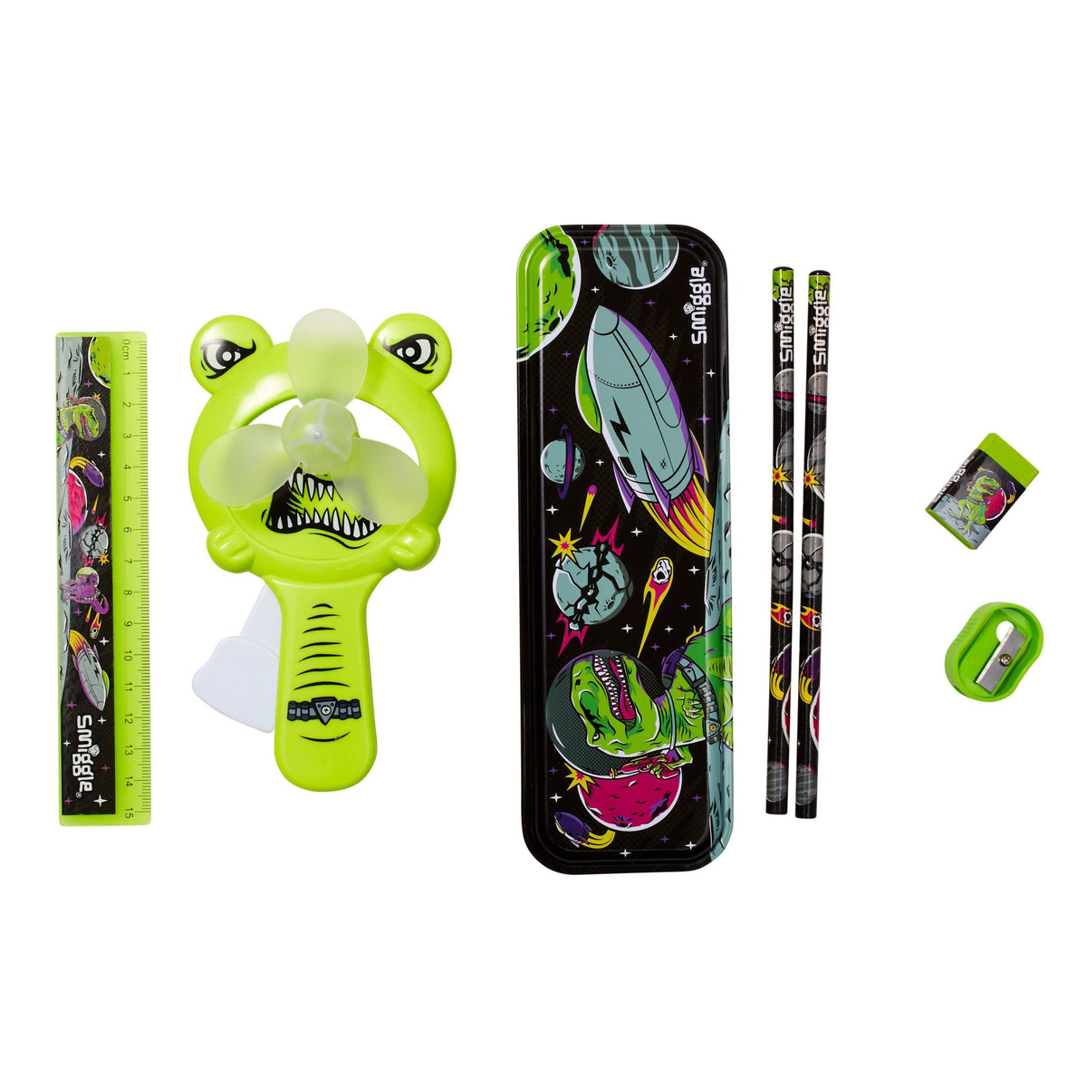 Smiggle - Dinossi Specially Designed Dino Stationery Set and Aerator