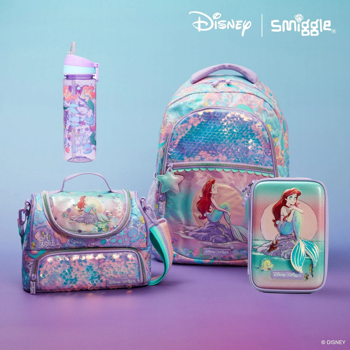 Smiggle – Disney Princess Ariel 4-Piece School Bag Set
