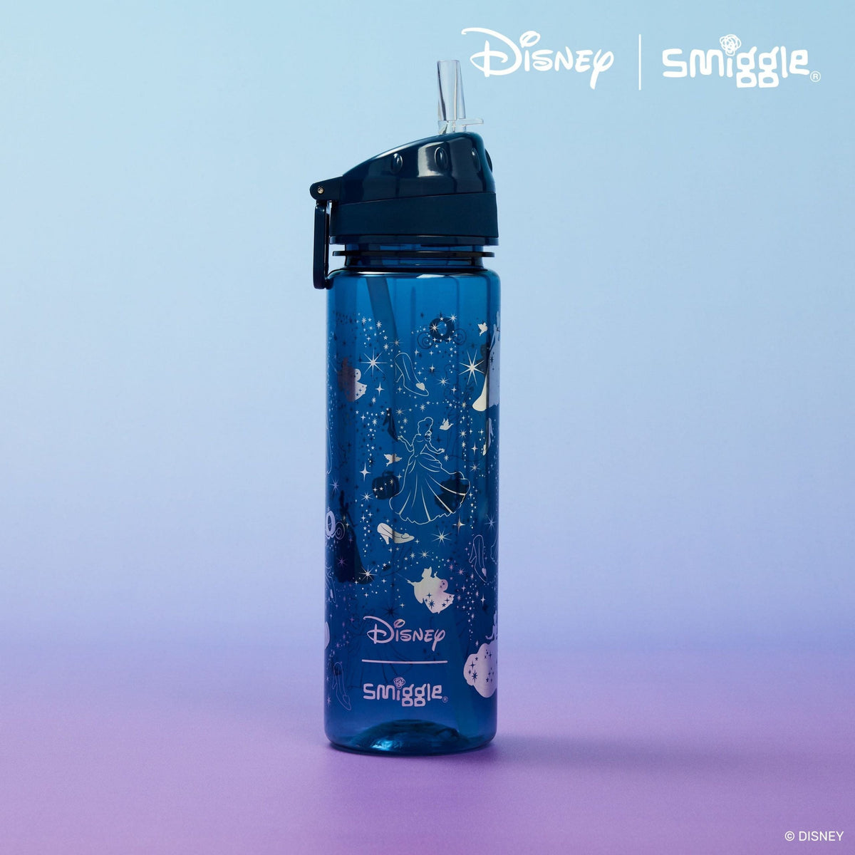 Smiggle - Disney Princess Straw Bottle 650ML BPA Free
