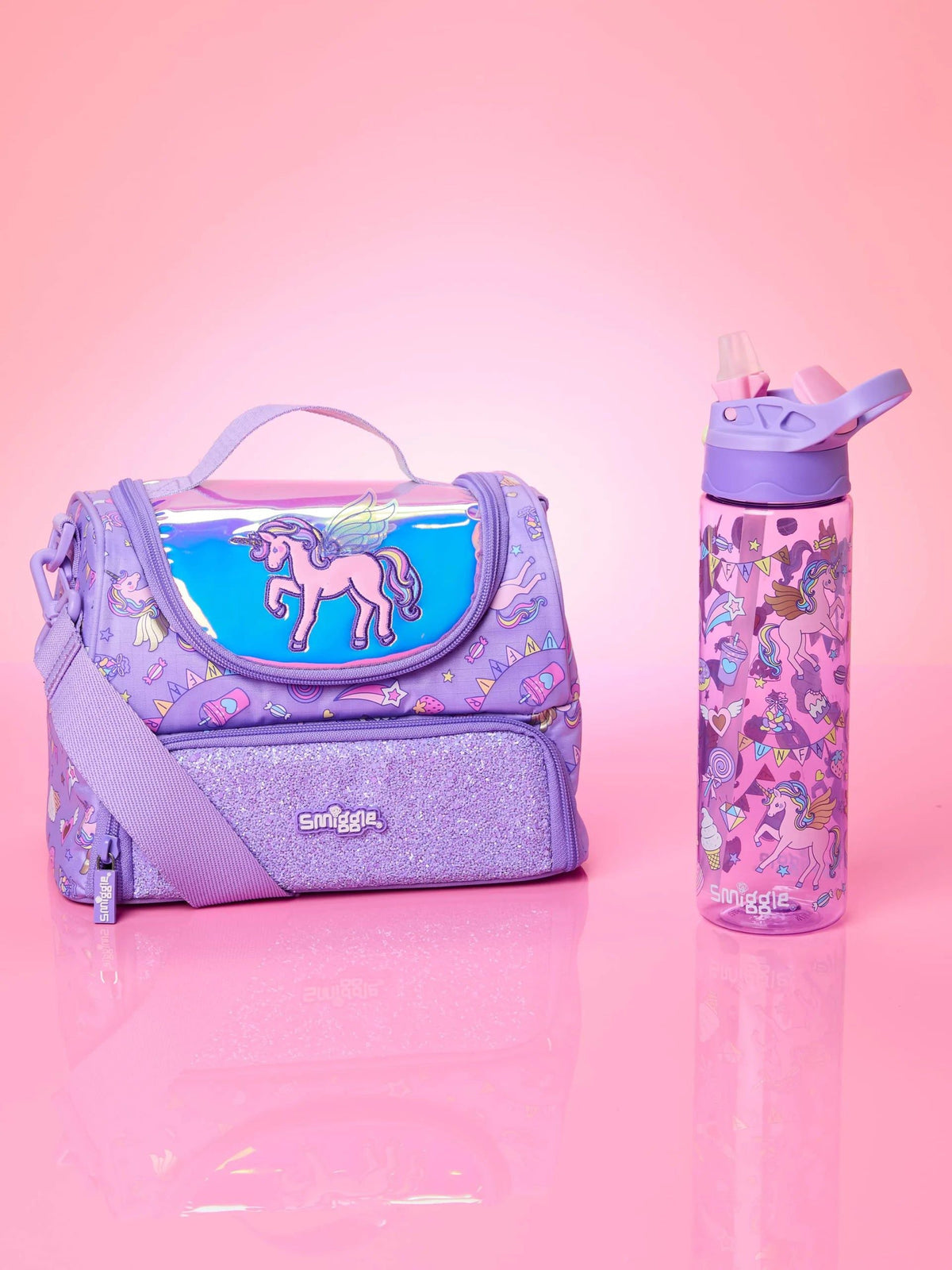 Smiggle - Fun Fair BPA-Free 650ML Water Bottle with Straw