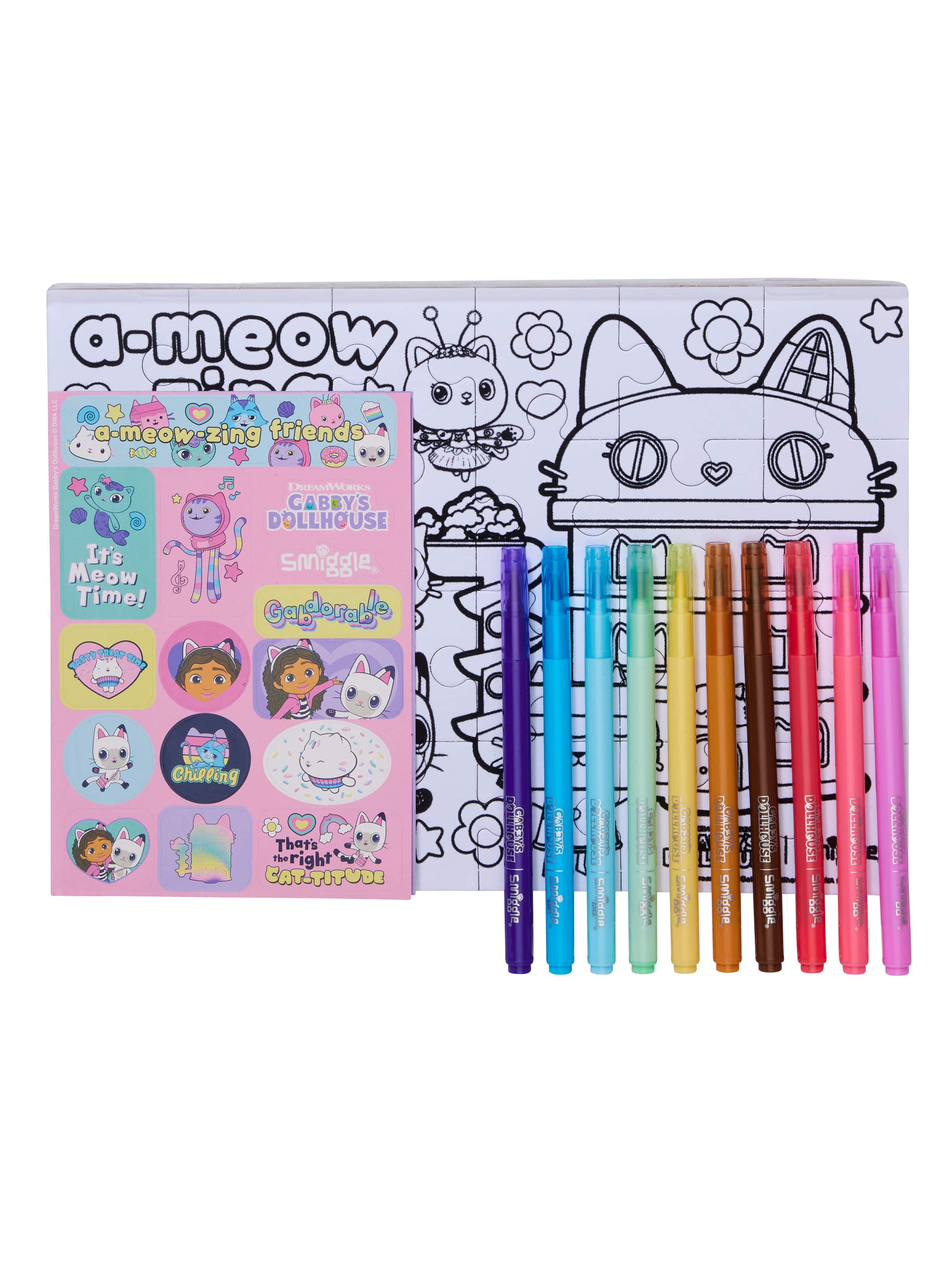 Smiggle - Gabbys Dollhouse Puzzle and Art Stationery Set
