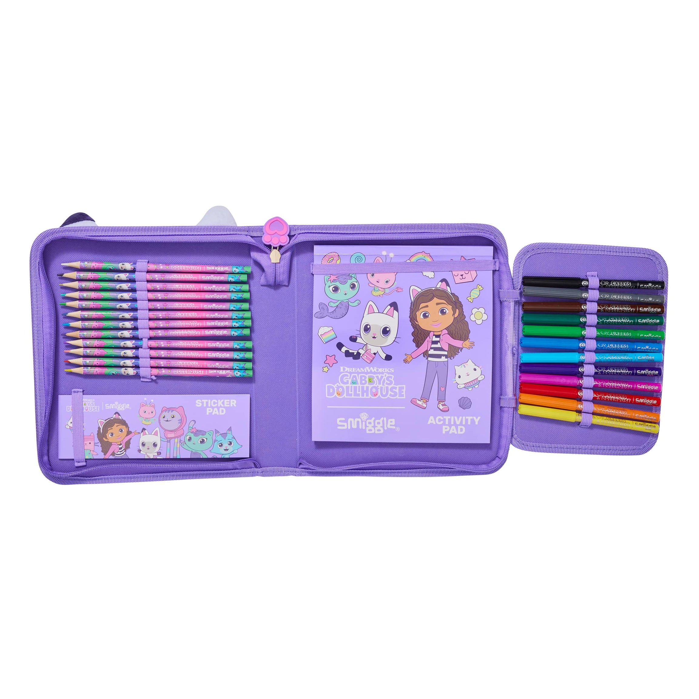 Smiggle - Gabby's Dollhouse Pencil Case and Stationery Set