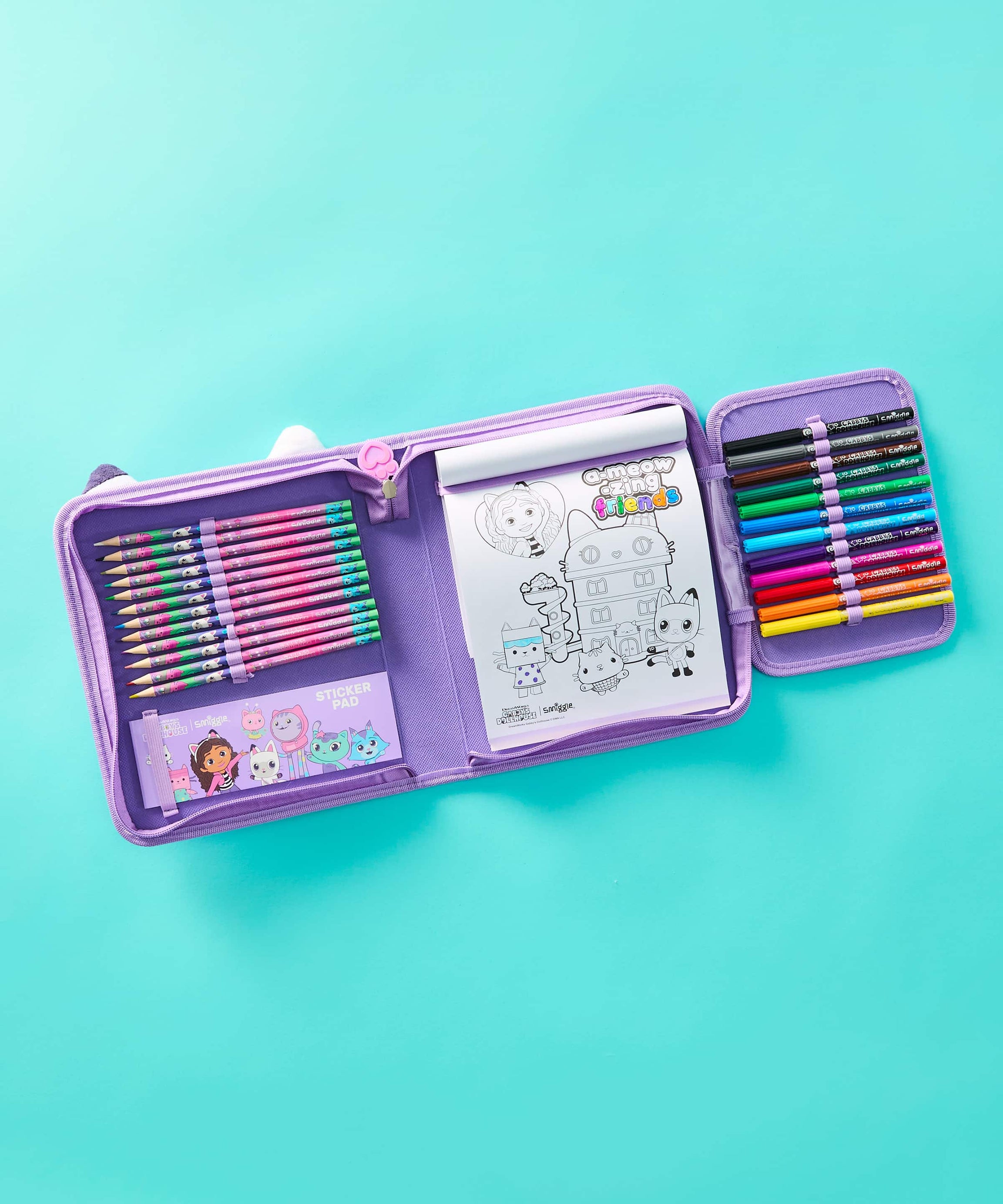 Smiggle - Gabby's Dollhouse Pencil Case and Stationery Set
