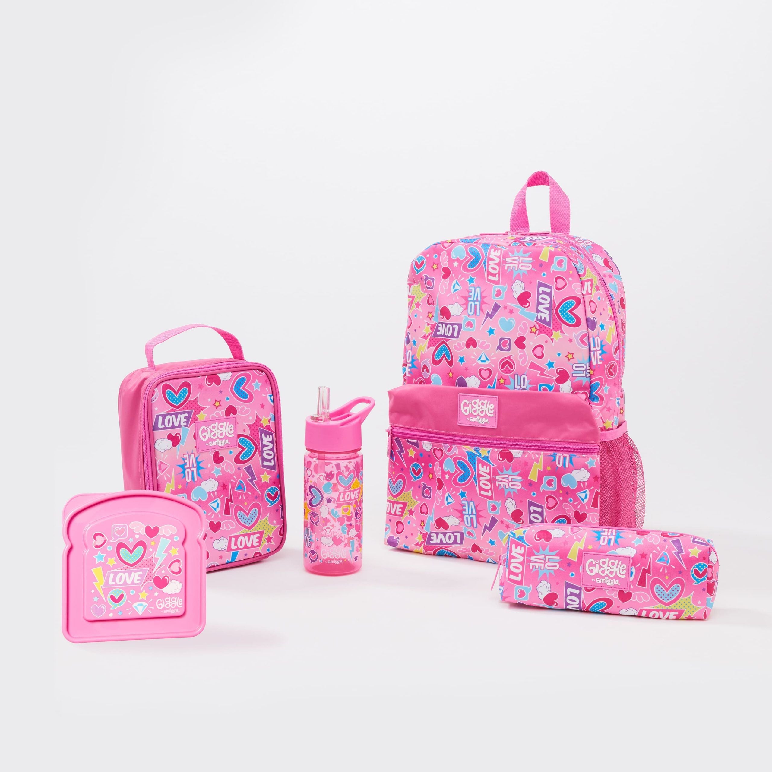 Smiggle - Giggle Lunch Box School Bag Set