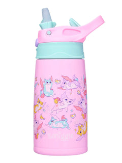 Smiggle - Happy Tales Steel Automatic Straw 400ML Water Bottle