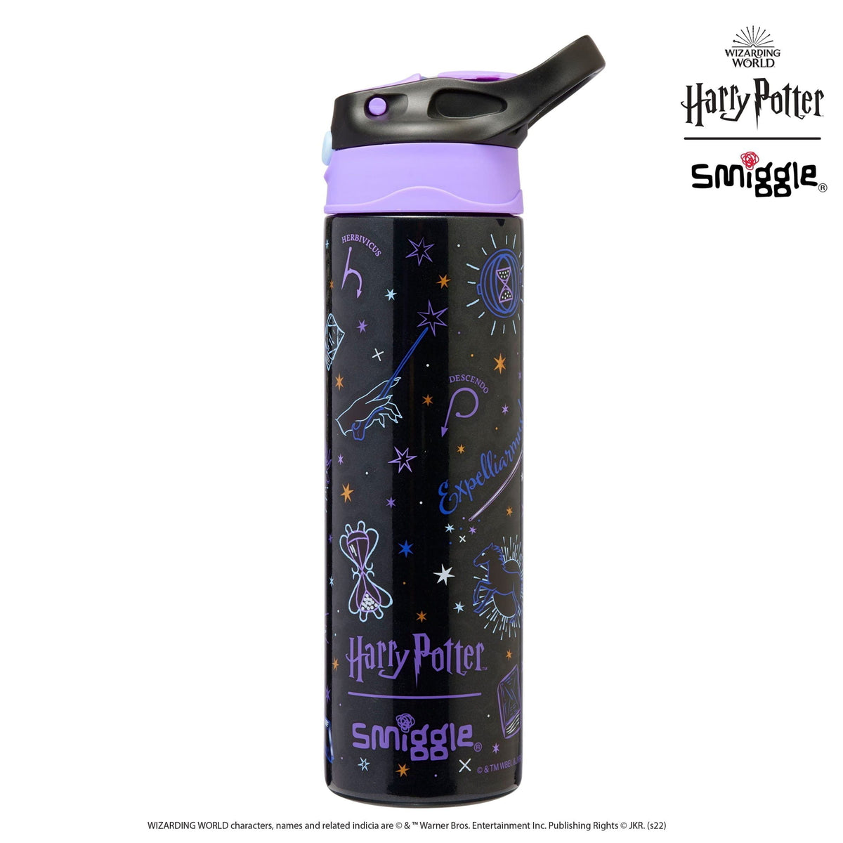 Smiggle - Harry Potter Automatic Straw 520ML Steel Water Bottle