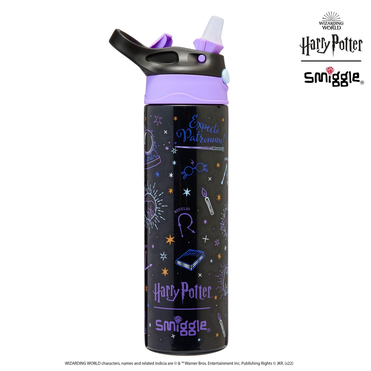Smiggle - Harry Potter Automatic Straw 520ML Steel Water Bottle